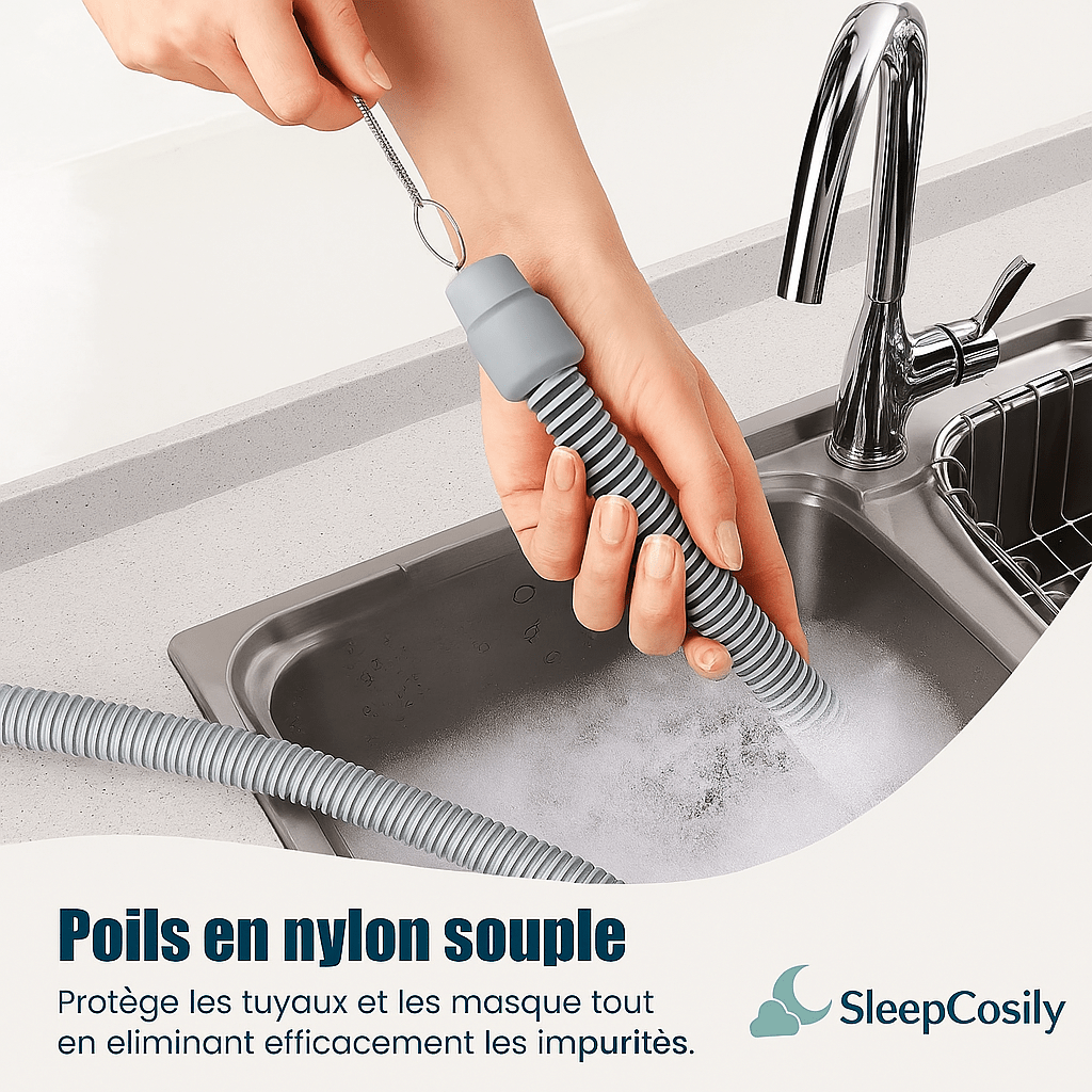 Kit Tuyau CPAP 1,8 m + Brosse Nettoyage | SleepCosily SleepCosily