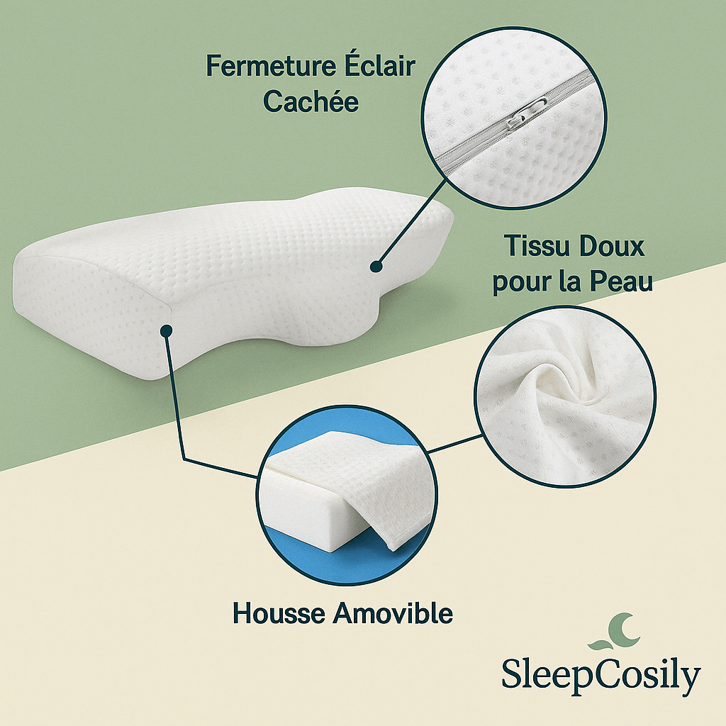 Oreiller ergonomique papillon en mousse à mémoire de forme | SleepCosily SleepCosily