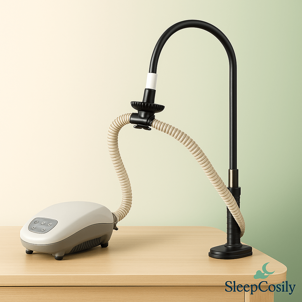 Support Tuyau CPAP 360° – Confort Nocturne Sans Enchevêtrement | SleepCosily SleepCosily