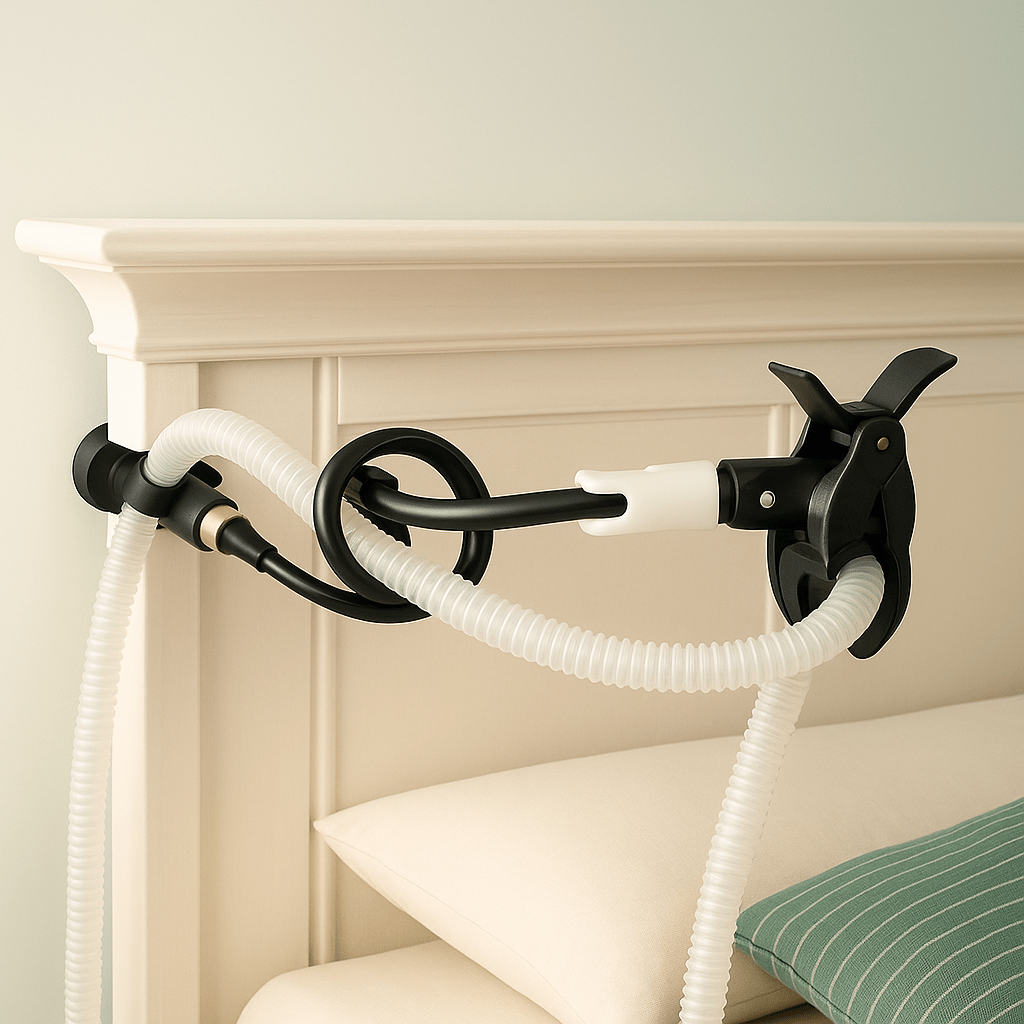 Support Tuyau CPAP 360° – Confort Nocturne Sans Enchevêtrement | SleepCosily SleepCosily