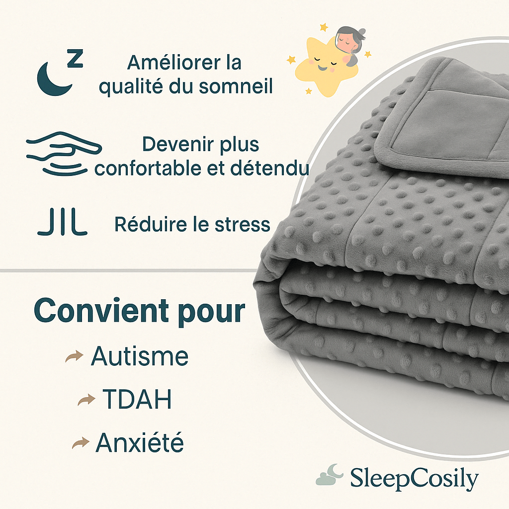 Couverture Lestée Enfant Double Face – Relaxation & Sommeil Réparateur | SleepCosily SleepCosily