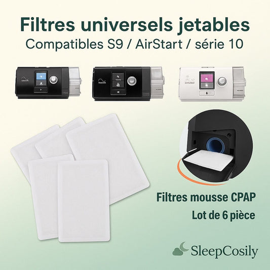 Filtres Mousse Jetables CPAP ResMed AirSense 10/S9 – 6 ou 12 pcs | SleepCosily SleepCosily