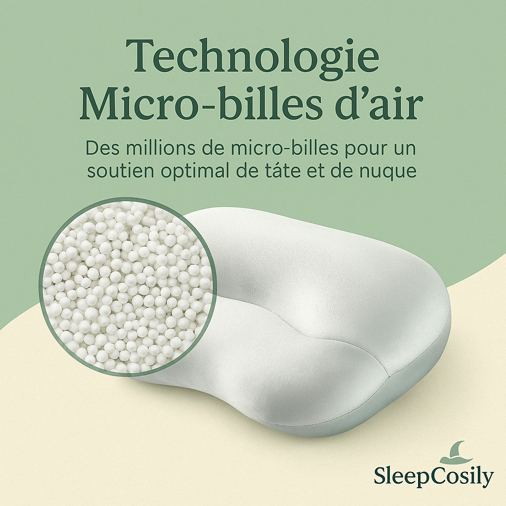 Oreiller Egg Sleeper 3D microbilles à mémoire de forme | SleepCosily SleepCosily