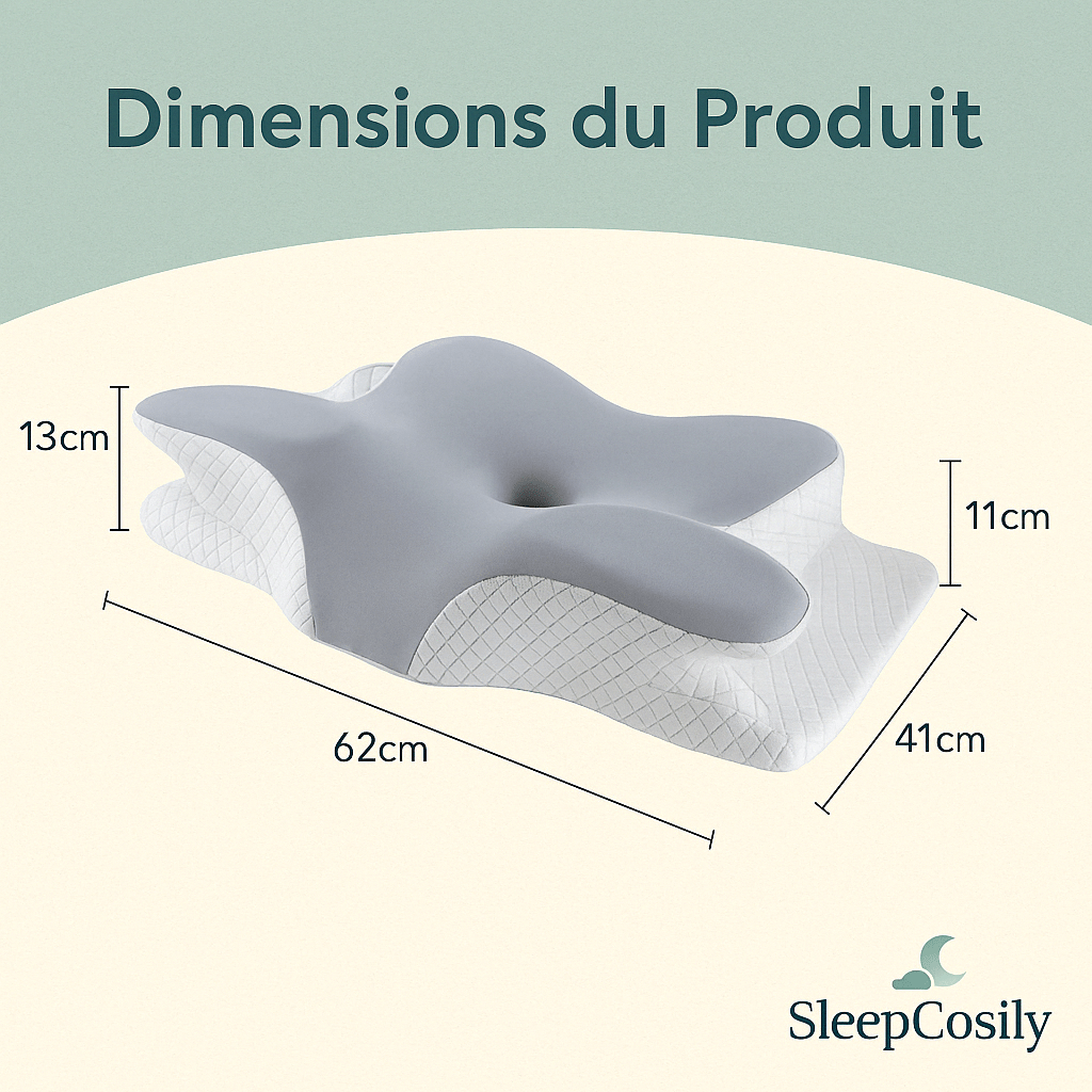 Oreiller Orthopédique Papillon Premium – Mémoire de Forme & Soulagement Cervical SleepCosily